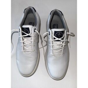 FootJoy Contour 54113 Golf Shoes Men's 8M White Leather Spiked Comfort Grip